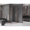 MEXEN/S - Velar Duo čtvercový sprchový kout 90 x 90, transparent, růžové zlato 871-090-090-02-60