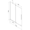 MEXEN/S - Velar Dvoukřídlá posuvná vanová zástěna 130 x 150 cm, transparent, grafit kartáčovaná 896-130-000-01-66