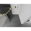 MEXEN/S - Kioto+ L Sprchová zástěna WALK-IN s poličkou a držákem ručníků 100 x 200 cm, proužky, zlatá kartáčovaná 800-100-123-55-09