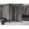 MEXEN/S - Velar L Duo sprchový kout, posuvné dveře 90 x 90 cm, transparent, růžové zlato 871-090-090-02-03-60