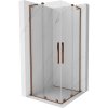 MEXEN/S - Velar L Duo sprchový kout, posuvné dveře 90 x 90 cm, transparent, růžové zlato 871-090-090-02-03-60