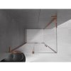 MEXEN/S - Velar L sprchový kout, posuvné dveře 100 x 75 cm, transparent, růžové zlato 871-100-075-03-60