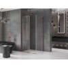 MEXEN/S - Velar L sprchový kout, posuvné dveře 100 x 120 cm, transparent, růžové zlato 871-100-120-03-60