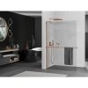 MEXEN/S - Kioto+ L Sprchová zástěna WALK-IN s poličkou a držákem ručníků 90 x 200 cm, transparent, růžové zlato 800-090-123-60-00