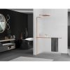 MEXEN/S - Kioto+ L Sprchová zástěna WALK-IN s poličkou a držákem ručníků 90 x 200 cm, dekor, růžové zlato 800-090-123-60-30