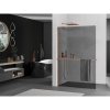 MEXEN/S - Kioto+ L Sprchová zástěna WALK-IN s poličkou a držákem ručníků 80 x 200 cm, grafit, růžové zlato 800-080-123-60-40