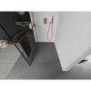 MEXEN/S - Kioto+ L Sprchová zástěna WALK-IN s poličkou a držákem ručníků 100 x 200 cm, černý vzor, růžové zlato 800-100-123-60-78