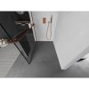 MEXEN/S - Kioto+ L Sprchová zástěna WALK-IN s poličkou a držákem ručníků 90 x 200 cm, černý vzor, růžové zlato 800-090-123-60-70