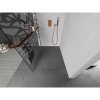 MEXEN/S - Kioto+ L Sprchová zástěna WALK-IN s poličkou a držákem ručníků 90 x 200 cm, bílý vzor, růžové zlato 800-090-123-60-85