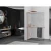 MEXEN/S - Kioto+ L Sprchová zástěna WALK-IN s poličkou a držákem ručníků 80 x 200 cm, transparent, růžové zlato 800-080-123-60-00