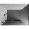 MEXEN/S - Kioto+ L Sprchová zástěna WALK-IN s poličkou a držákem ručníků 80 x 200 cm, transparent, růžové zlato 800-080-123-60-00