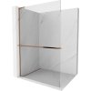 MEXEN/S - Kioto+ L Sprchová zástěna WALK-IN s poličkou a držákem ručníků 80 x 200 cm, transparent, růžové zlato 800-080-123-60-00