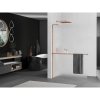 MEXEN/S - Kioto+ L Sprchová zástěna WALK-IN s poličkou a držákem ručníků 100 x 200 cm, dekor, růžové zlato 800-100-123-60-30