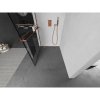 MEXEN/S - Kioto+ L Sprchová zástěna WALK-IN s poličkou a držákem ručníků 100 x 200 cm, černý vzor, růžové zlato 800-100-123-60-77