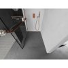 MEXEN/S - Kioto+ L Sprchová zástěna WALK-IN s poličkou a držákem ručníků 100 x 200 cm, černý vzor, růžové zlato 800-100-123-60-70