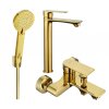 MEXEN/S - Royo R40 Set umyvadlové a vanové baterie s příslušenstvím, zlatá 72213R40-50