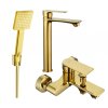 MEXEN/S - Royo R45 Set umyvadlové a vanové baterie s příslušenstvím, zlatá 72213R45-50