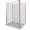 MEXEN/S - Kioto Sprchová zástěna WALK-IN 90 x 80 x 30 cm, transparent, růžové zlato 800-090-080-221-60-00-030