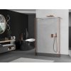 MEXEN/S - Kioto Sprchová zástěna WALK-IN volněstojící 115 x 30 x 30 cm, transparent, růžové zlato 800-115-030-222-60-00-030