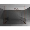 MEXEN/S - Kioto Sprchová zástěna WALK-IN volněstojící 115 x 30 x 30 cm, transparent, růžové zlato 800-115-030-222-60-00-030