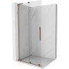 MEXEN/S - Velar L Sprchová zástěna posuvná Walk-in 120 x 200 cm, transparent 8 mm, růžové zlato 871-120-003-03-60