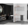 MEXEN/S - Kioto+ L Sprchová zástěna WALK-IN s poličkou a držákem ručníků 80 x 200 cm, transparent/dekor, růžové zlato 800-080-123-60-35