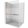 MEXEN/S - Kioto+ L Sprchová zástěna WALK-IN s poličkou a držákem ručníků 80 x 200 cm, transparent/dekor, růžové zlato 800-080-123-60-35