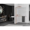 MEXEN/S - Kioto+ L Sprchová zástěna WALK-IN s poličkou a držákem ručníků 100 x 200 cm, proužky, růžové zlato 800-100-123-60-09