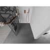 MEXEN/S - Kioto+ L Sprchová zástěna WALK-IN s poličkou a držákem ručníků 110 x 200 cm, bílý vzor, růžové zlato 800-110-123-60-85