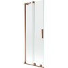 MEXEN/S - Velar L dvoukřídlá posuvná vanová zástěna 75 x 150 cm, transparent, růžové zlato 896-075-003-01-60