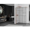 MEXEN/S - KIOTO Sprchová zástěna WALK-IN 100x200 cm 8 mm, różówe zlatáo, černý vzor 2 800-100-101-60-78