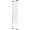MEXEN/S - Next vanová zástěna FIX 50 x 150 cm, černá vzor, zlatá kartáčovaná 895-050-000-00-70-55