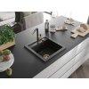 MEXEN/S - Vito granitový dřez 1-miska včetně baterie Flora, černá/zlatá metalik 6503-75-670401-57-G