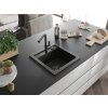 MEXEN/S - Vito granitový dřez 1-miska včetně baterie Flora, černá/zlatá metalik 6503-75-670401-70-B