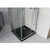 MEXEN/S - Rio čtvercový sprchový kout 80 x 80, transparent, chrom + vanička se sifonem Flat, černý 860-080-080-01-00-4070