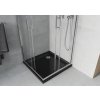 MEXEN/S - Rio čtvercový sprchový kout 80 x 80, transparent, chrom + vanička se sifonem Flat, černý 860-080-080-01-00-4070