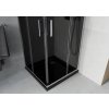 MEXEN/S - Rio čtvercový sprchový kout 80 x 80, grafit, chrom + vanička se sifonem Flat, černý 860-080-080-01-40-4070