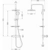 MEXEN/S - KT05 Sprchový sloup s termostatickou baterií, chrom / bílá 771500593-00