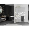 MEXEN/S - Kioto+ L Sprchová zástěna WALK-IN s poličkou a držákem ručníků 90 x 200 cm, bílý vzor, zlatá 800-090-123-50-85