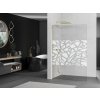 MEXEN/S - Kioto L Sprchová zástěna WALK-IN 90 x 200 cm, bílý vzor, zlatá 800-090-103-50-85