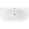 MEXEN/S - Oval vana volně stojící nástěnná 170 x 80 cm, bílá, sifon a přepad černá 52671708000-70