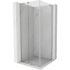 MEXEN/S - Velar L sprchový kout, posuvné dveře 90 x 90 cm, transparent, nikl kartáčovaný 871-090-090-03-97