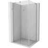MEXEN/S - Velar L sprchový kout, posuvné dveře 120 x 90 cm, transparent, nikl kartáčovaný 871-120-090-03-97