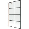 MEXEN/S - Next vanová zástěna FIX 100 x 150 cm, černá vzor, měď kartáčovaná - 895-100-000-00-70-77 895-100-000-00-77-65