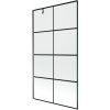 MEXEN/S - Next vanová zástěna FIX 100 x 150 cm, černá vzor, grafit metal 895-100-000-00-77-95