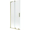 MEXEN/S - Velar L dvoukřídlá posuvná vanová zástěna 85 x 150 cm, transparent, zlatá kartáčovaná 896-085-003-01-55