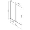 MEXEN/S - Velar L dvoukřídlá posuvná vanová zástěna 85 x 150 cm, transparent, růžové zlato 896-085-003-01-60