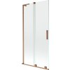MEXEN/S - Velar L dvoukřídlá posuvná vanová zástěna 95 x 150 cm, transparent, měď kartáčovaná 896-095-003-01-65