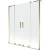 MEXEN/S - Velar L Duo dvoukřídlá posuvná vanová zástěna 150 x 150 cm, transparent, zlatá 896-150-003-02-50