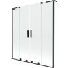 MEXEN/S - Velar L Duo dvoukřídlá posuvná vanová zástěna 150 x 150 cm, transparent, černá 896-150-003-02-70